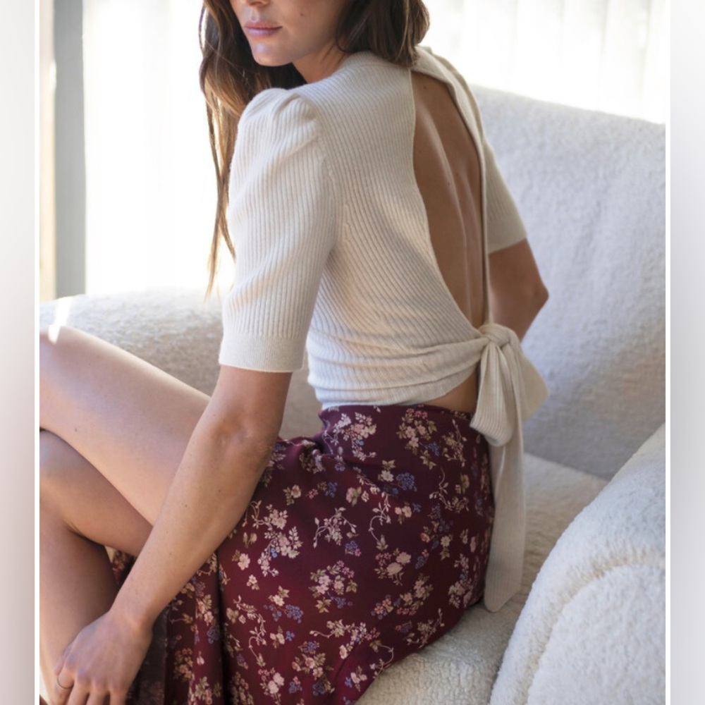 Reformation Alida Open Back Sweater - Gossamer